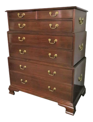 Baker Historic Charlestown Chippendale Triple Chest on Chest