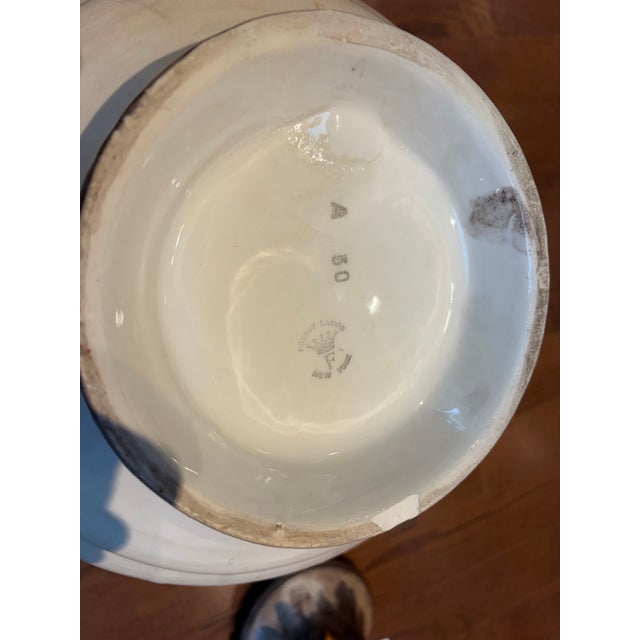 Italian Vintage Capodimonte Italian Porcelain Lidded Urn Vase With Hand-Applied Roses - Made in Italy For Sale - Image 3 of 9
