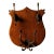 Victorian Oak Shield Wall Rack With Figural Cast-Iron Hooks For Sale