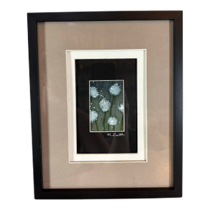 “Night Garden Dandelions” Original Watercolor Painting Miniature