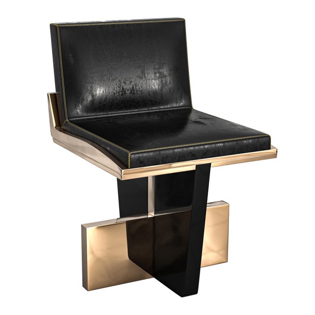 "Diamante" Chair With Bronze, Stainless Steel and Tailor Made Leather Bizimyer Furniture. Unmatched. Unrivalled. Designed...