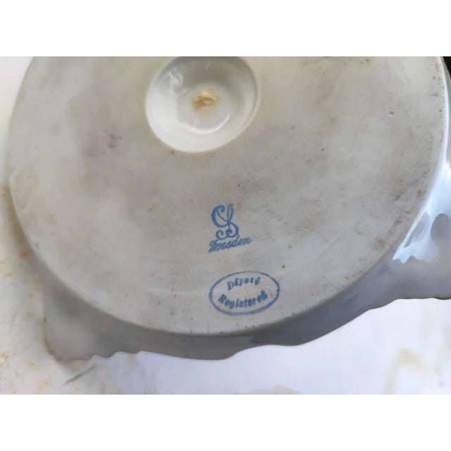 Floral & Gold Dresden Porcelain Cigarette Holder from Carl Thieme Richer Pattern, 1890s For Sale - Image 3 of 8