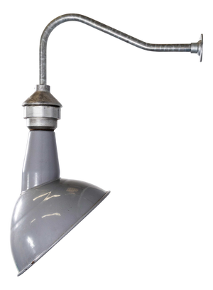 Industrial Grey Benjamin Crysteel Enamelled Parabolic Lamp, 1950s