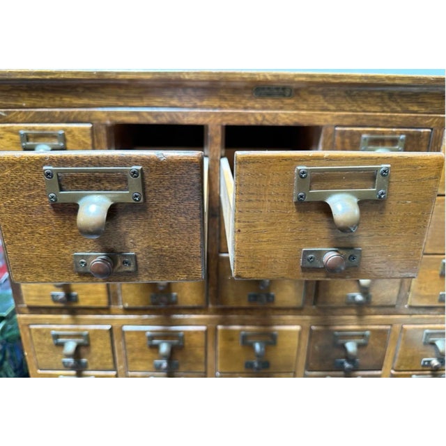 Antique Quartersawn Oak Library Card Catalog With Stand by Gaylord Bros Chairish