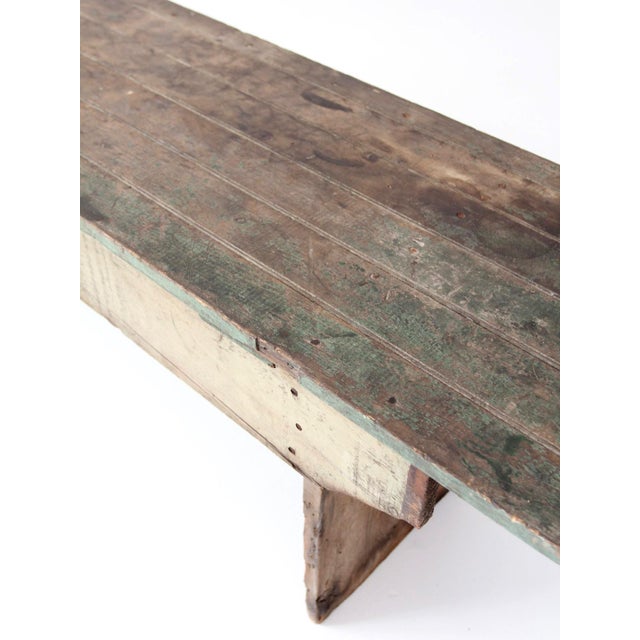 Antique Primitive Farmhouse Bench For Sale - Image 13 of 18
