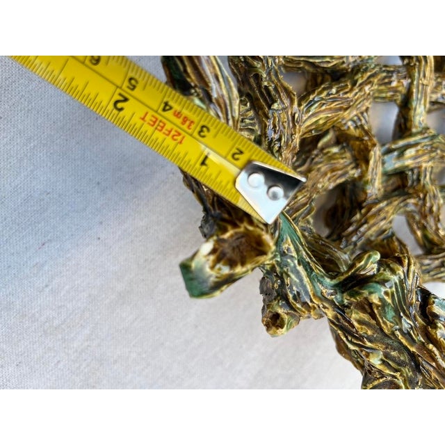 Palissy Style Pottery Woven Basket For Sale - Image 10 of 10