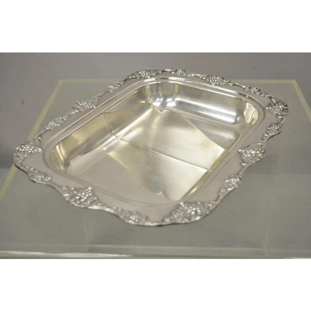 Metal Vintage Oneida Victorian Silver Plated Grapevine Covered Vegetable Serving Dish For Sale - Image 7 of 11