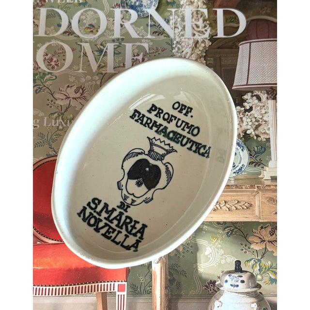 Vintage Italian Terracotta Glazed S. Maria Novella Vide Poche For Sale - Image 9 of 9