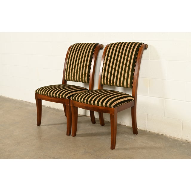 Henredon French Empire Carved Mahogany Side Chairs or Dining Chairs, Pair For Sale - Image 15 of 15