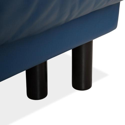 Blue Leather Quint Two-Seater Sofa Bed with Manual Function from Brühl For Sale - Image 4 of 9