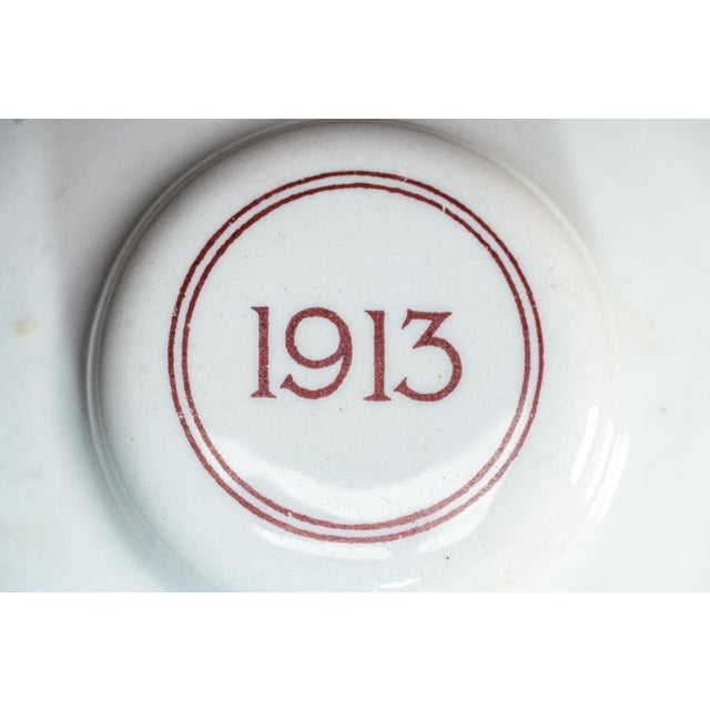 White Neat Ivy League Antique Porcelain Tobacco Jar Yale, Harvard, Columbia, Princeton Tobacciana For Sale - Image 8 of 15