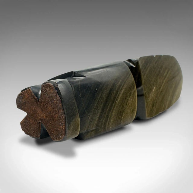 1950s Small Vintage Obsidian Aztec Idol Figure For Sale - Image 10 of 11