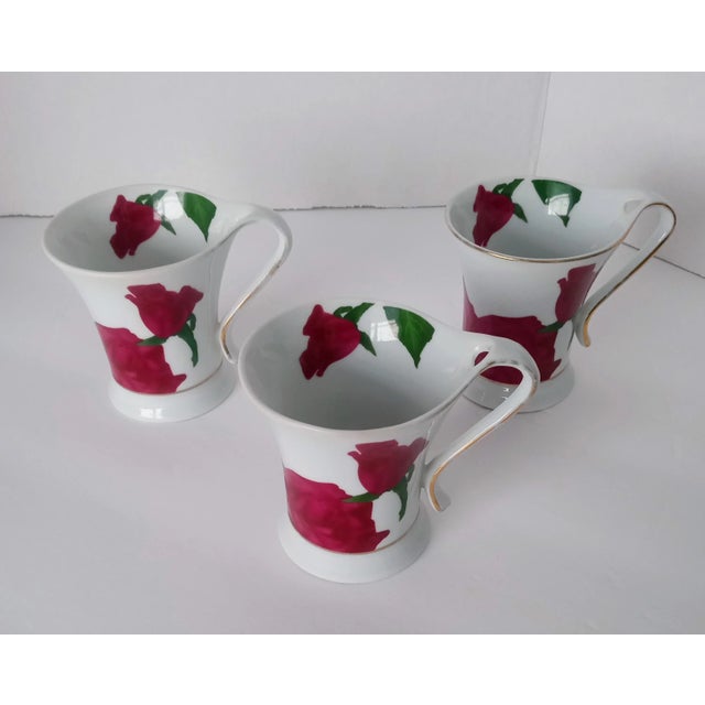 1960s 1960s Casati Art Nouveau Demitasse Coffee Cups with Floral Motif- 6 Pieces For Sale - Image 5 of 12