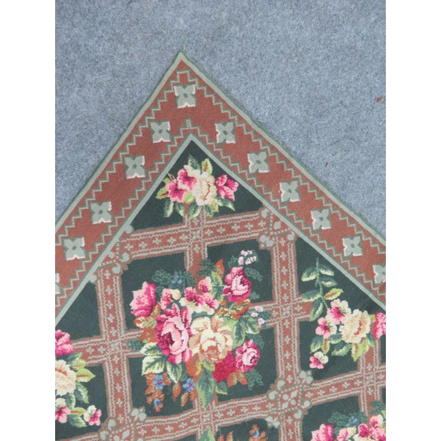 Early 20th Century French Aubusson Roses Area Rug For Sale - Image 4 of 5