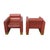 Mid-Century Modern Pair of Karl Springer Style Red Faux Leather Club Chairs For Sale - Image 3 of 4