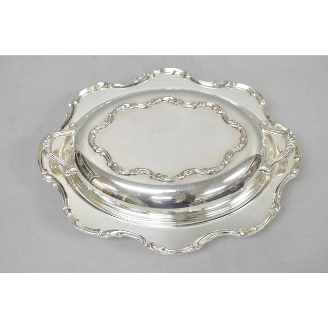 Vintage Victorian Style Silver Plated Covered Vegetable Serving Dish Platter For Sale - Image 14 of 14