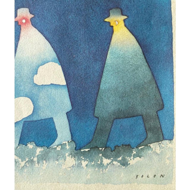 Jean-Michel Folon, La promenade nocturne, Etching For Sale - Image 4 of 5