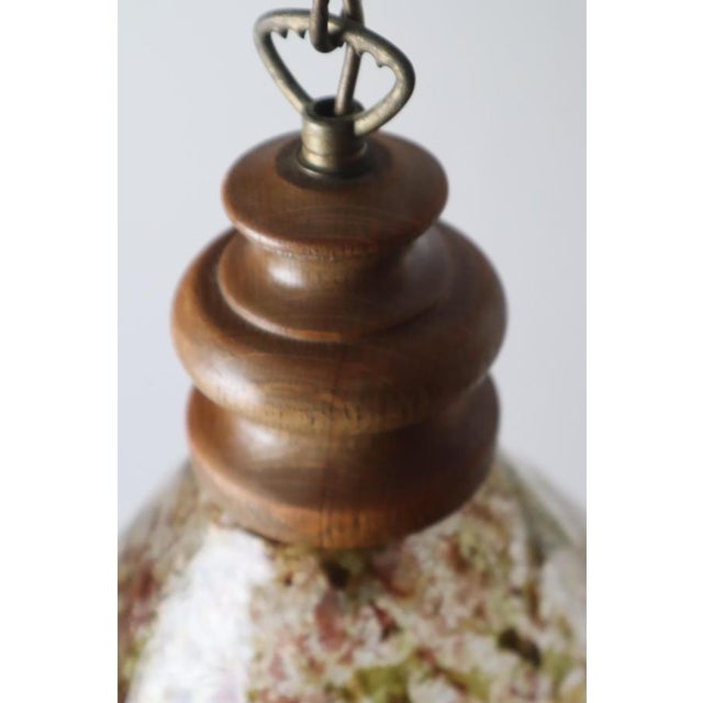 Cone-Shaped Hanging Lamp in Murano Glass and Oak, 1970s For Sale - Image 17 of 18