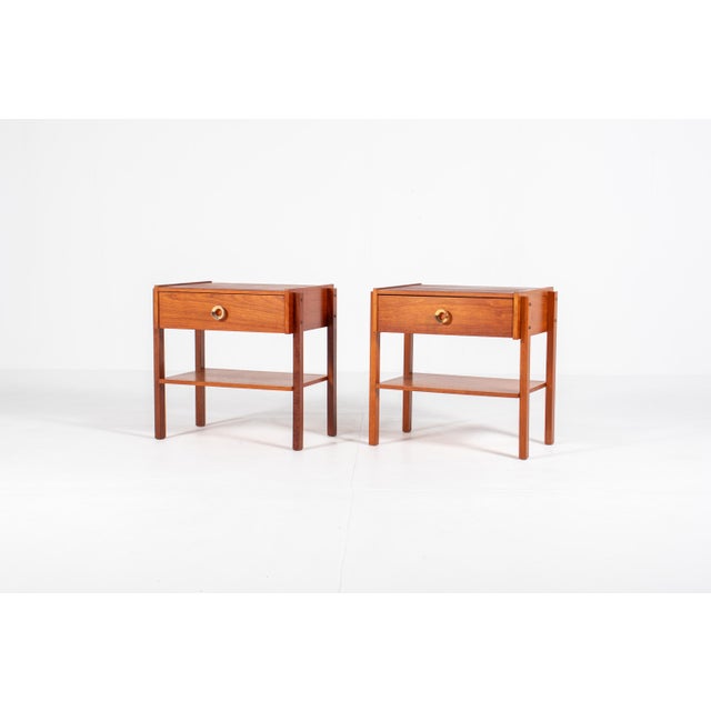 Vintage Danish Teak Veneer Bedside Tables, 1960s, Set of 2 For Sale - Image 12 of 12