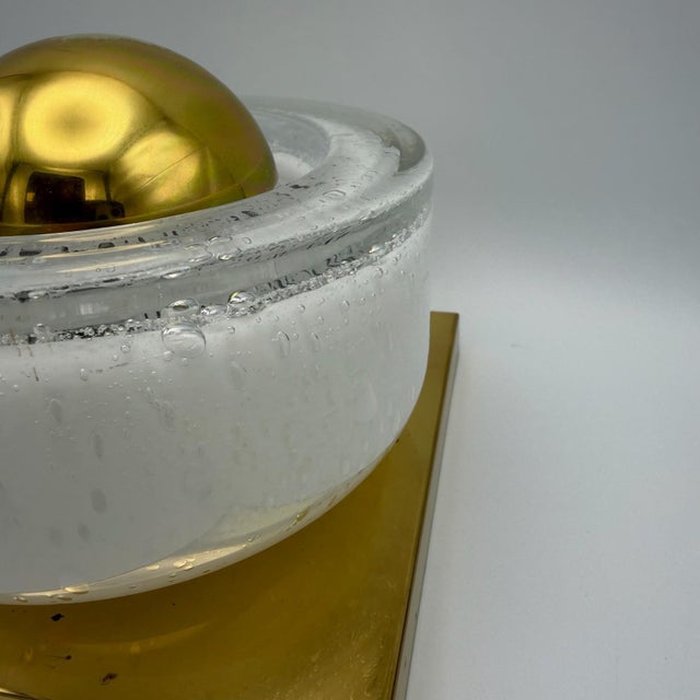 Gold Model 2941 Wall Light in Brass and Bubble Glass from Glashütte Limburg, 1970s For Sale - Image 8 of 12