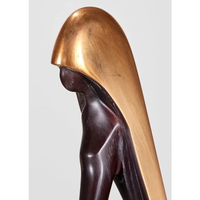1980s Paul Braslow Bronze & Gilt Modern Sculpture For Sale - Image 4 of 5
