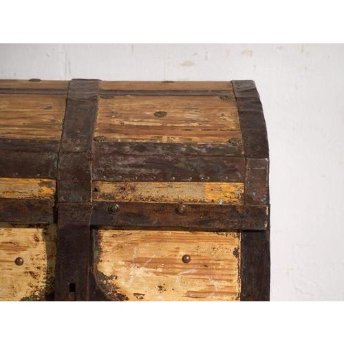 Antique Iron-Bound Chest in Pine, Central Europe, 1780 For Sale - Image 9 of 15