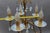 Italian Florentine Gilt Metal and White Opalescent Glass Five-Light Chandelier, 1970s For Sale - Image 15 of 18
