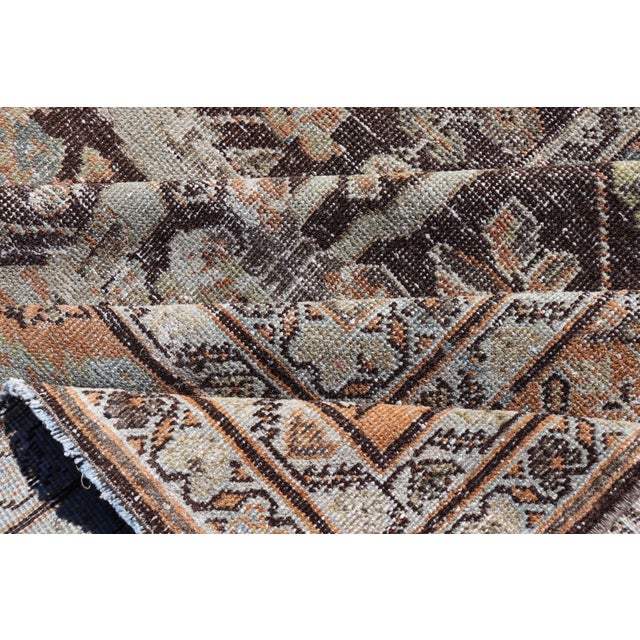 Antique Persian Sultanabad Rug With Warm Brown Field and Allover Vine Design For Sale - Image 16 of 17