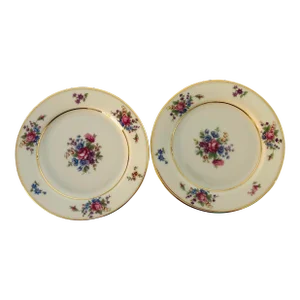Vintage Tirschenreuth "Queen's Rose" Pattern Bread Plates- Set of 2