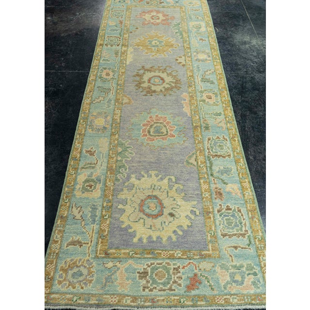Purple Turkish Oushak Rug 2'10" x 8'5" #19153 For Sale - Image 8 of 8