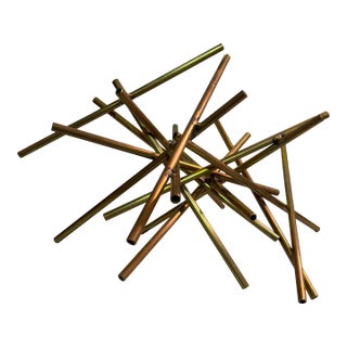 MCM Gold Colored Bars Table Sculpture For Sale