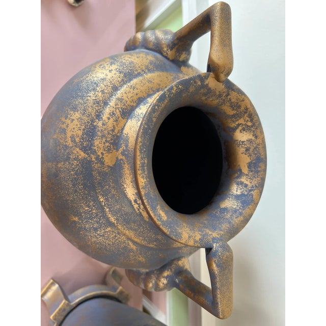 1980 Purple Snake Handle Vase and Matching Base - a Pair For Sale In New York - Image 6 of 11