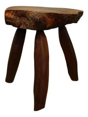 Rustic Free Form Burlwood Stool