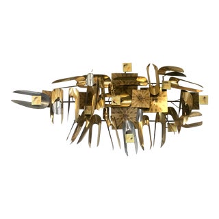 William Vose Mid-Century Brass Wall Art Sculpture For Sale