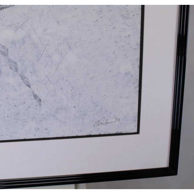 Gray Abstract Oil on Paper by Robert Winslow Titled "Wati Wati Looks For Reason” For Sale - Image 8 of 10