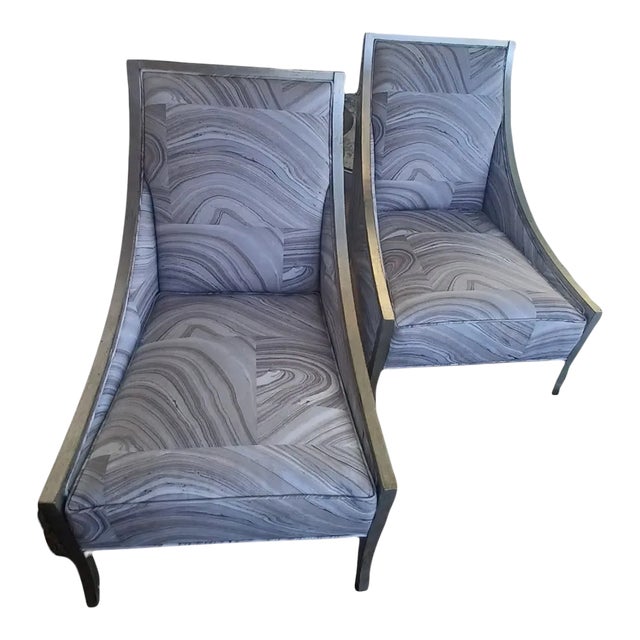 Pair of Contemporary Dove Wing Accent Chairs by Paul Robert For Sale