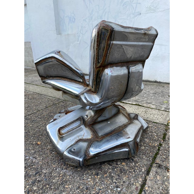 Jason Seley 1919- 1983, Swivel Chrome Lounge Chair. Beautifully made with bumpers from cars from the 50's and 60's. Chair...