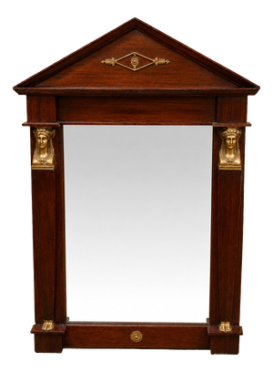 19th Century Empire Mirror with Triangular Pediment