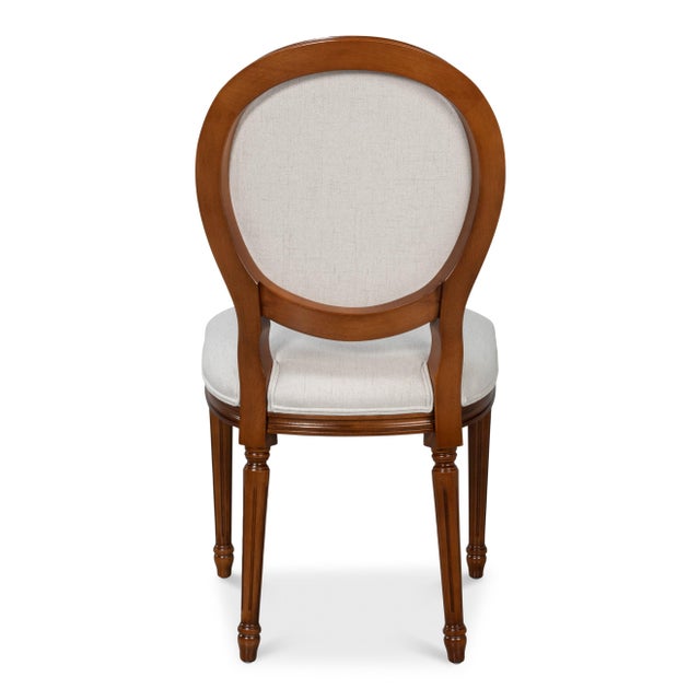 2020s Louis XVI Dining Chairs with Oval Backs in Walnut, Sets of 2 For Sale - Image 5 of 12