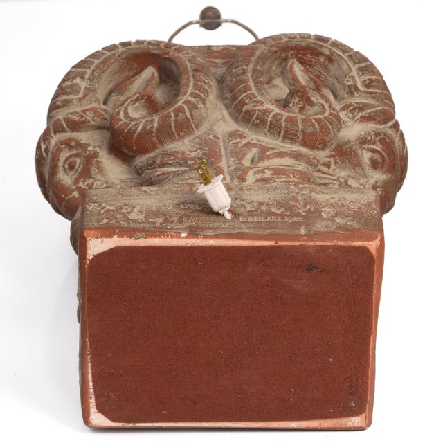 Bon Art 1990s Rams Ibis Ceramic Plaster Table Lamp Hollywood Regency Art Deco Chapman Mario Buatta For Sale - Image 15 of 16