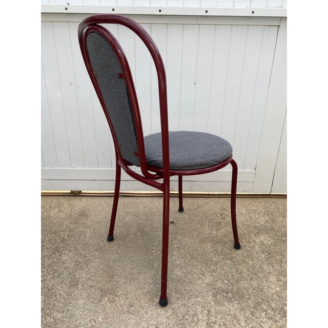Burgundy Fabric and Metal Bistro Chair, 1990 For Sale - Image 18 of 18