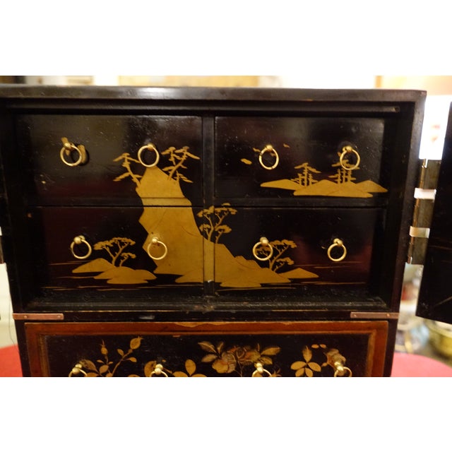 Japanese Lacquered Cabinet, 1890s For Sale - Image 5 of 7
