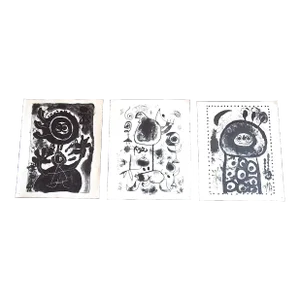 Vintage Mid Century Modern Abstract Joan Miro Lithographs - Set of 3