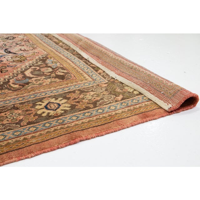 1930s 1930s Vintage Mahal Persian Wool Rug in Pink With Allover Design For Sale - Image 5 of 10