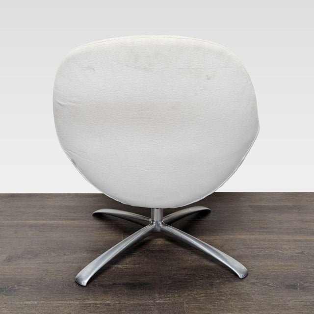 2020s Bo Concept Veneto Modern White Swivel Lounge Chair With Metal Base For Sale - Image 5 of 10