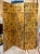 Mid Century Large Wood Asian Screen in a Black Ground Floral - Reverse Is a Gold Landscape Design For Sale - Image 9 of 13