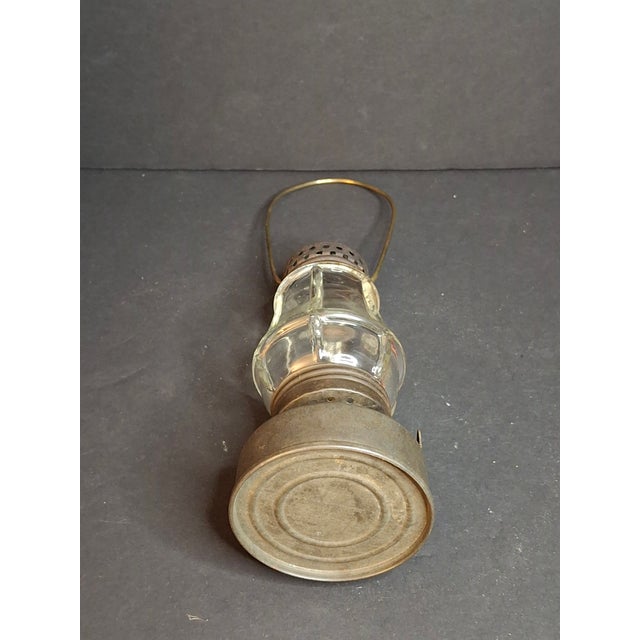 Antique 1870s Brass Skater’s Lantern – Clear Glass Globe & Original Burner For Sale - Image 9 of 15