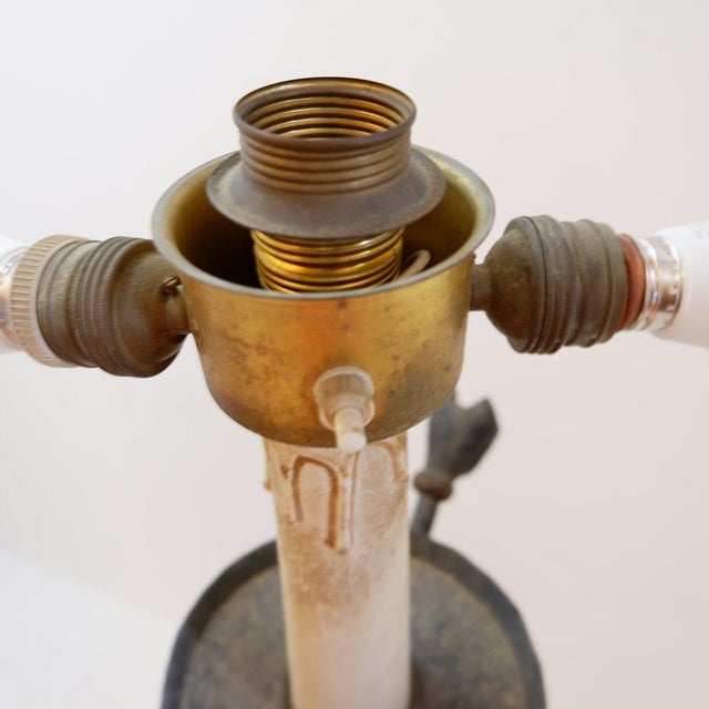 Tripod Floor Lamp in Wrought Iron For Sale - Image 11 of 14