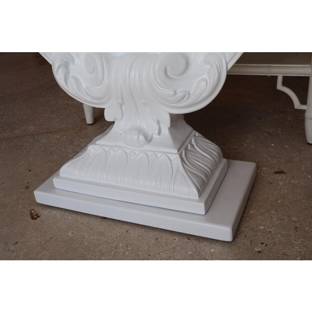 Mid-Century Modern 1930s Hollywood Regency White Shell Console For Sale - Image 3 of 5
