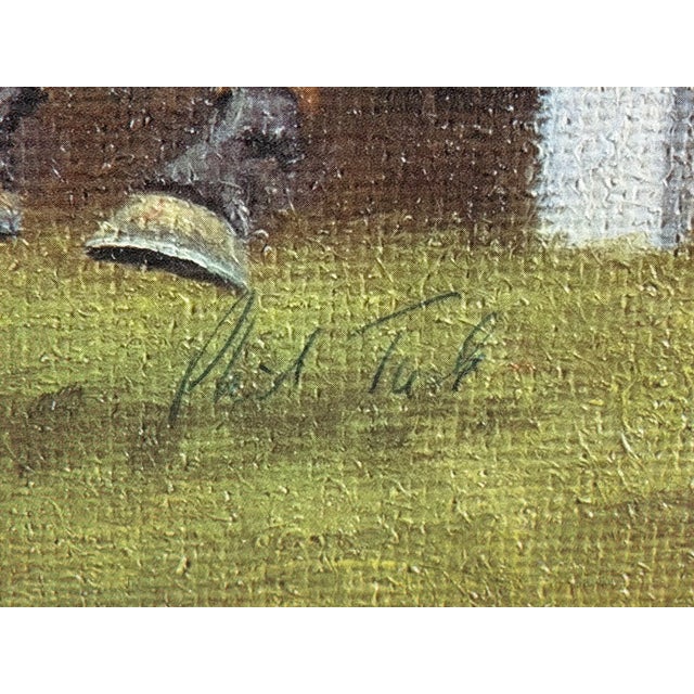 1984 Cheltenham Gold Cup Original Equestrian Oil Painting Signed by Jockeys John Francome and Phil Tuck. For Sale - Image 10 of 18